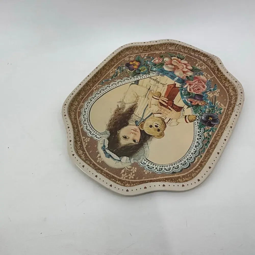 Vintage Jan Hagara “A Token of Love” Decorative Tin Tray